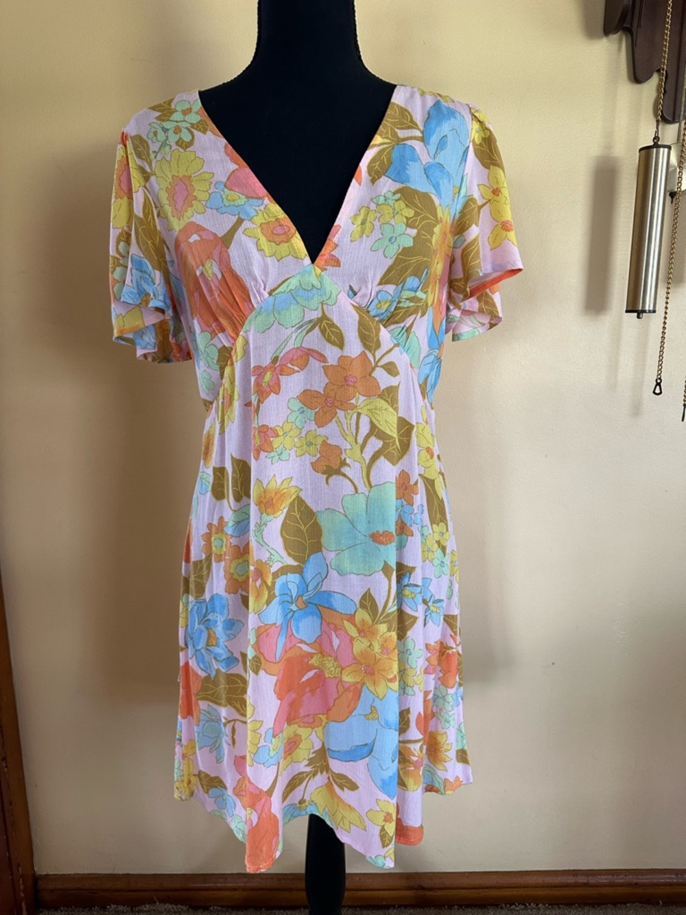 Billabong Women’s Sorbet Short and Sweet Floral Tropical Beach Mini Dress Size M